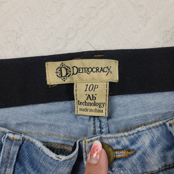 Democracy High rise distressed flare bottom retro "ab" technology jeans Size 10P - Picture 5 of 10